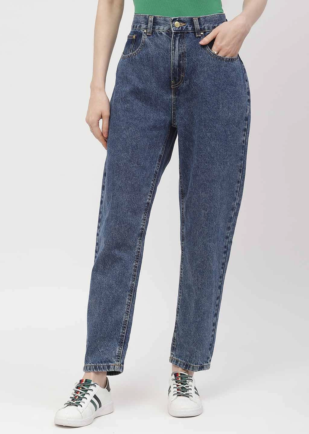 Night Out Neutral Textured Madame High Rise Light Blue Mom Fit Jeans