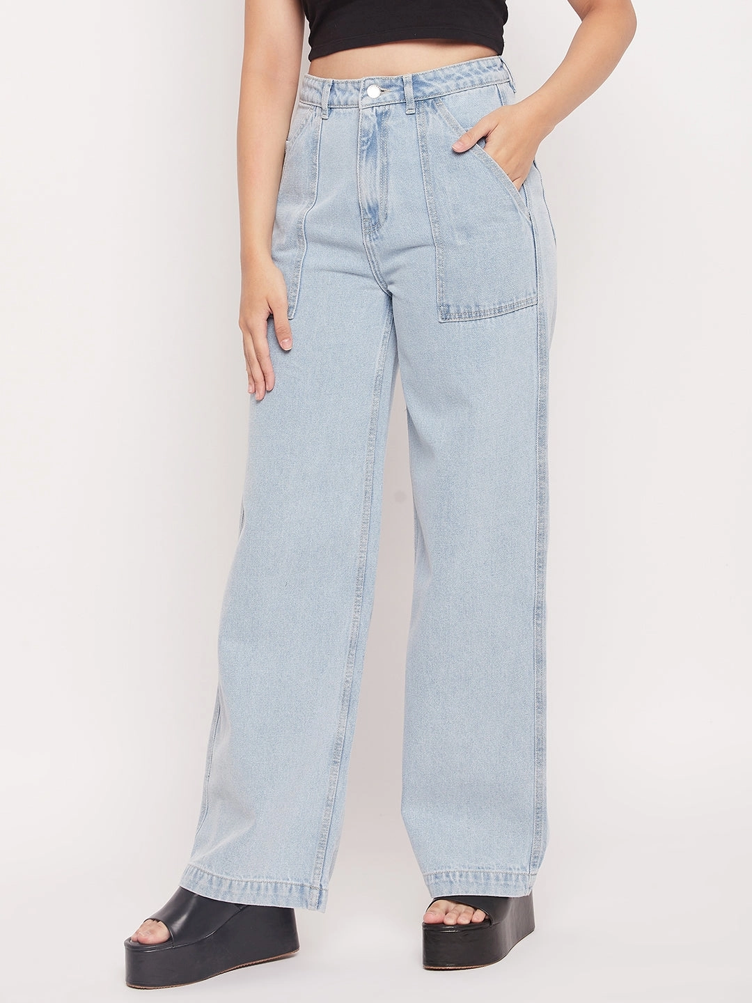 Trend Design Madame Ice Blue High Rise Boyfriend Fit Jeans