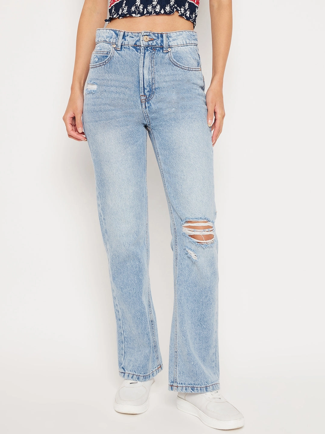 Madame Iceblue Denim Sleek Waist Design