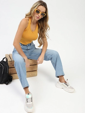 Madame Light Blue Straight Fit Jeans Garment Washed Softness