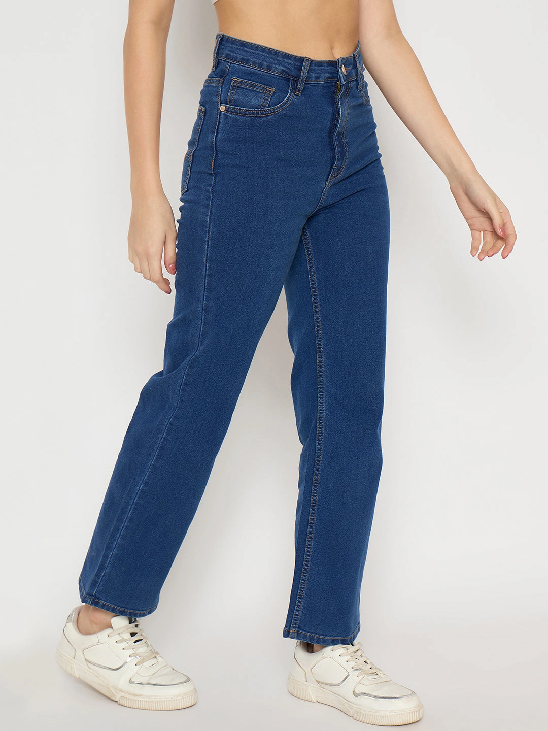 Madame Mid Blue Straight Fit Denim Jeans Easy Essentials
