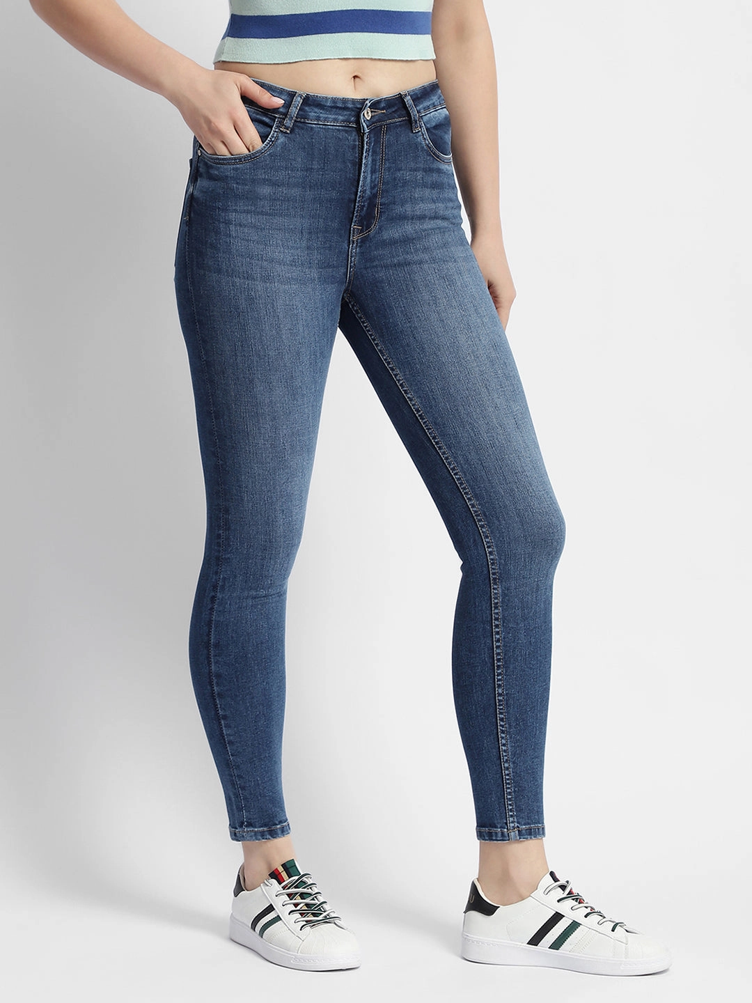 Madame Mid Rise Blue Skinny Fit Jeans Core Look