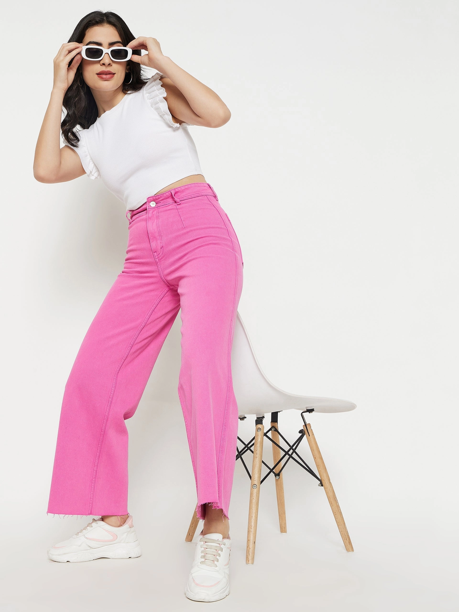 Neutral Lightweight Madame Pink Solid Denim