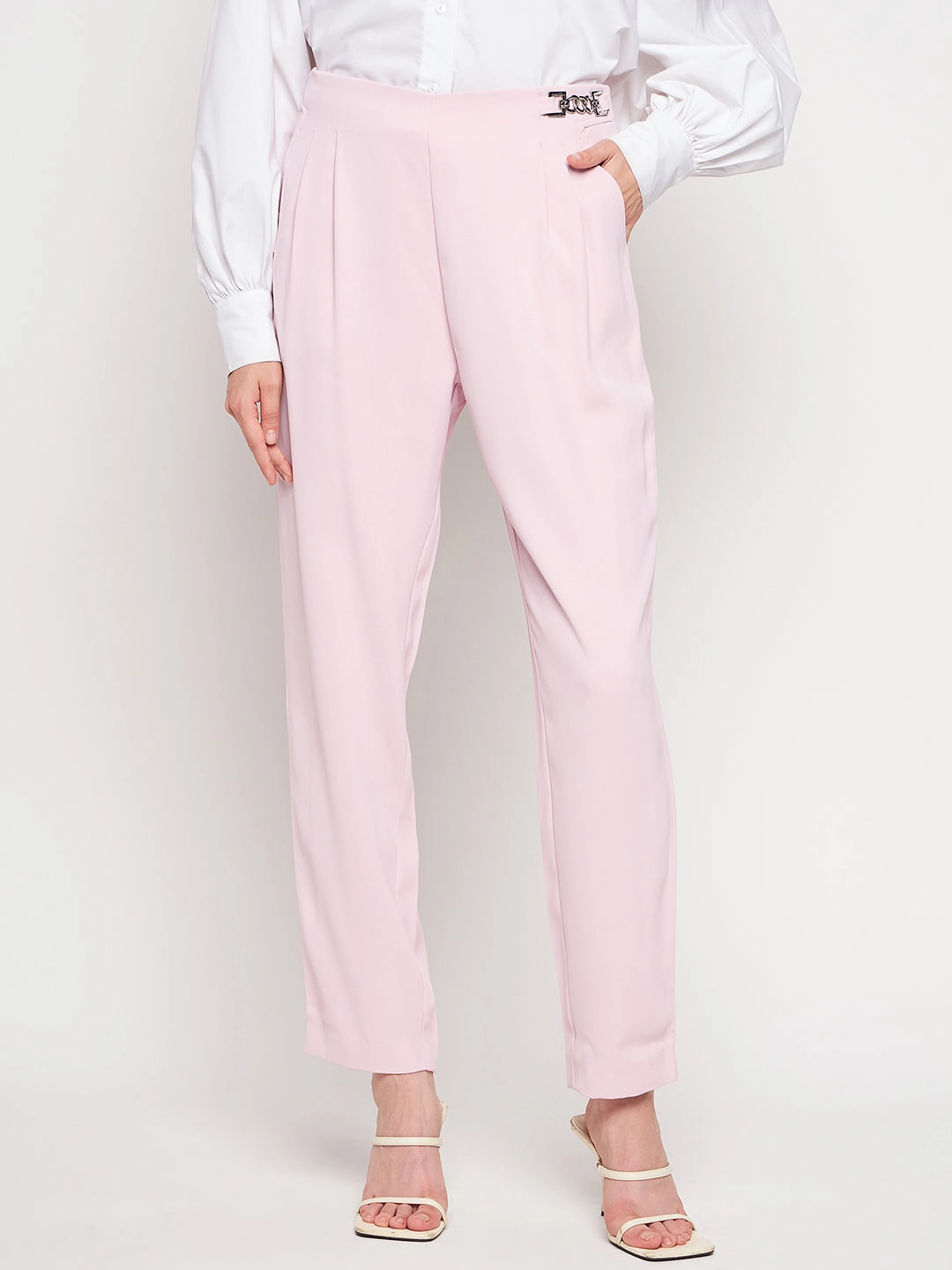 All Season Fit Active Design Wear Madame Pink Tapered Trousers