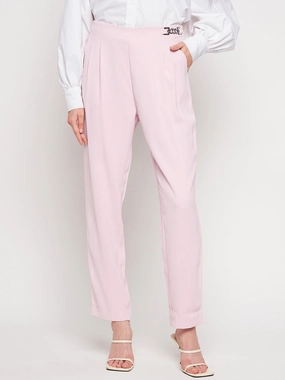 All Season Fit Active Design Wear Madame Pink Tapered Trousers