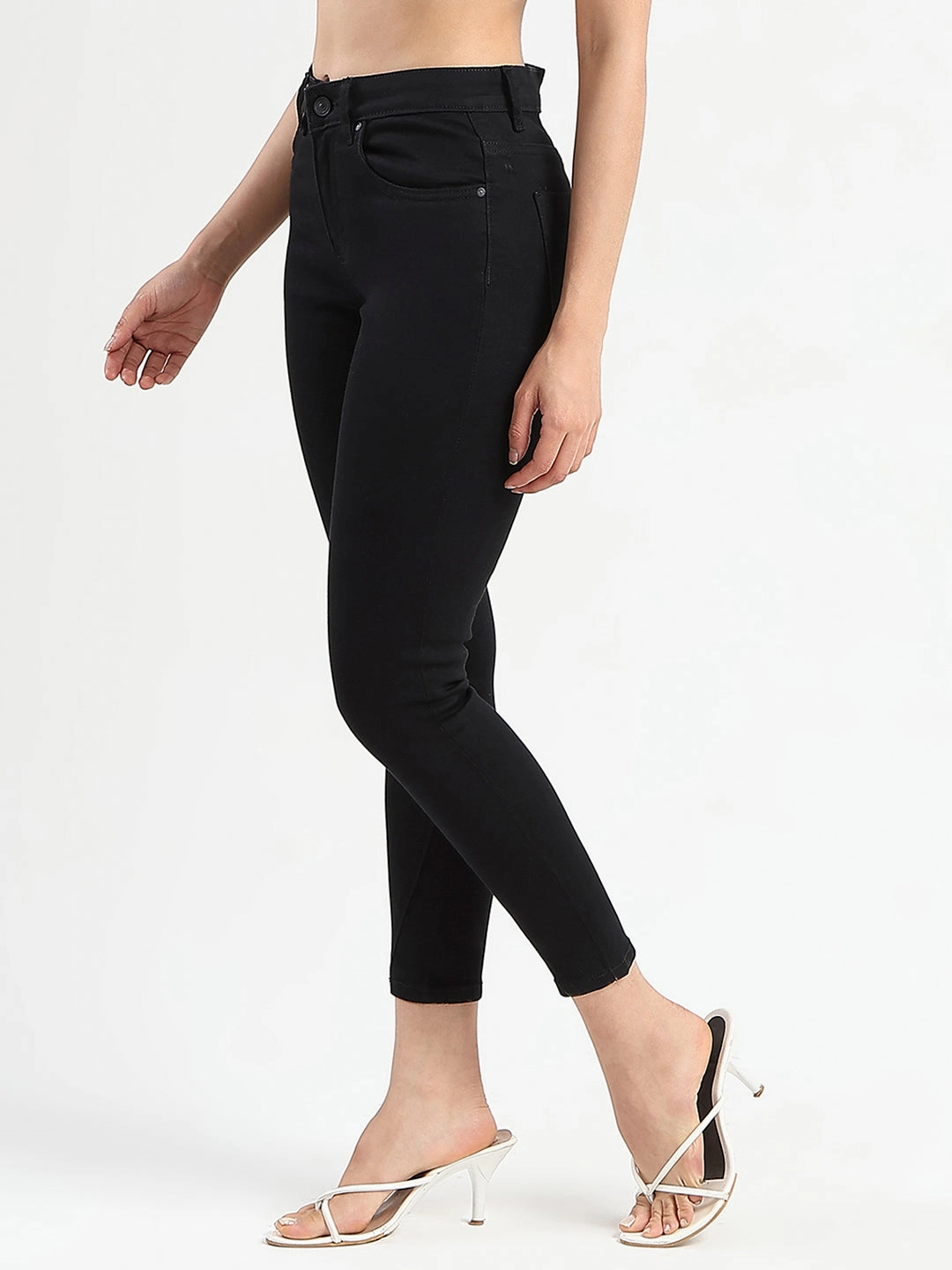 Timeless Choice Essential Look Madame Skinny Fit Black Cotton Blend Jeans