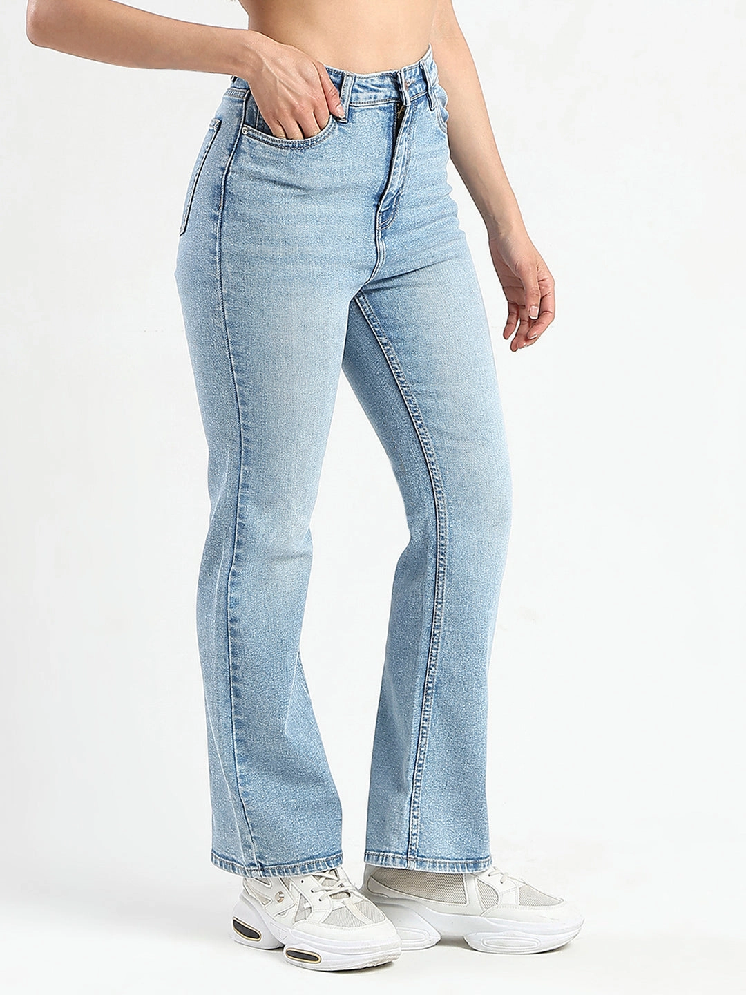 Spring Mood Bold Look Madame Stone Wash Light Blue Flared Jeans