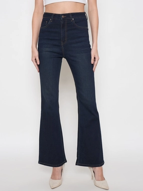 Madame Stone Wash Midnight Blue Flared Jeans Smart Look