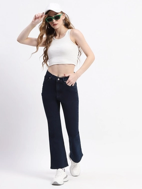 Vintage Lover Smooth Bold Neutral Lightweight Madame Straight-Fit Dark Blue Cotton Denim Jeans