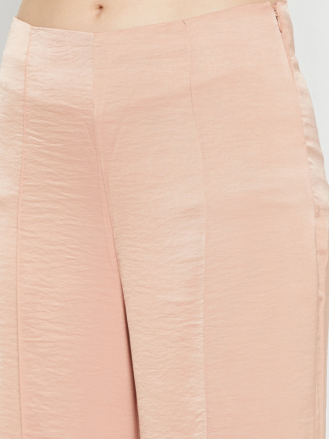 Madame Women Solid Camel Trouser Ripstop Texture Easy Fit