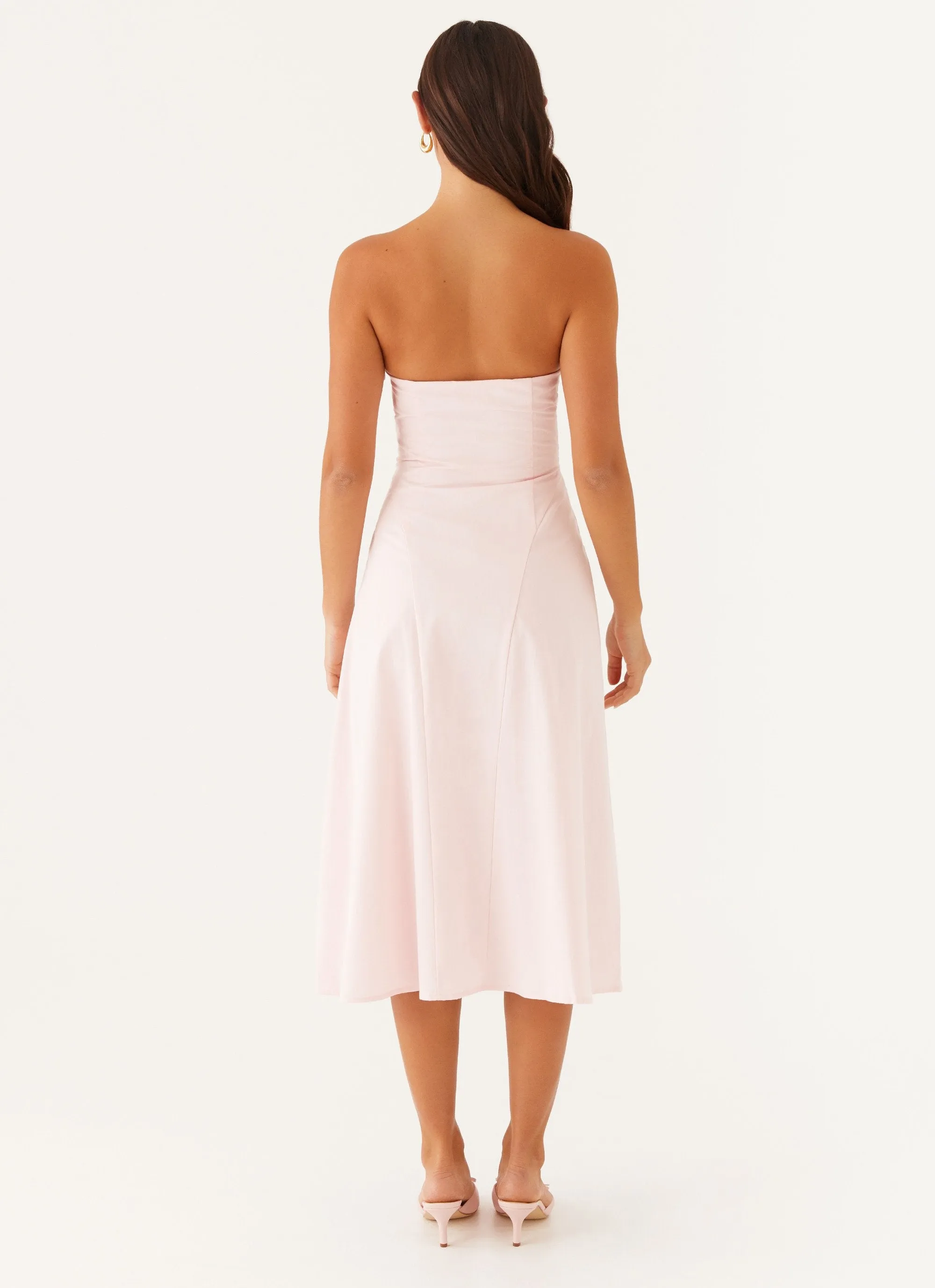 Maika Strapless Midi Dress - Pink PlushLining Move Easy