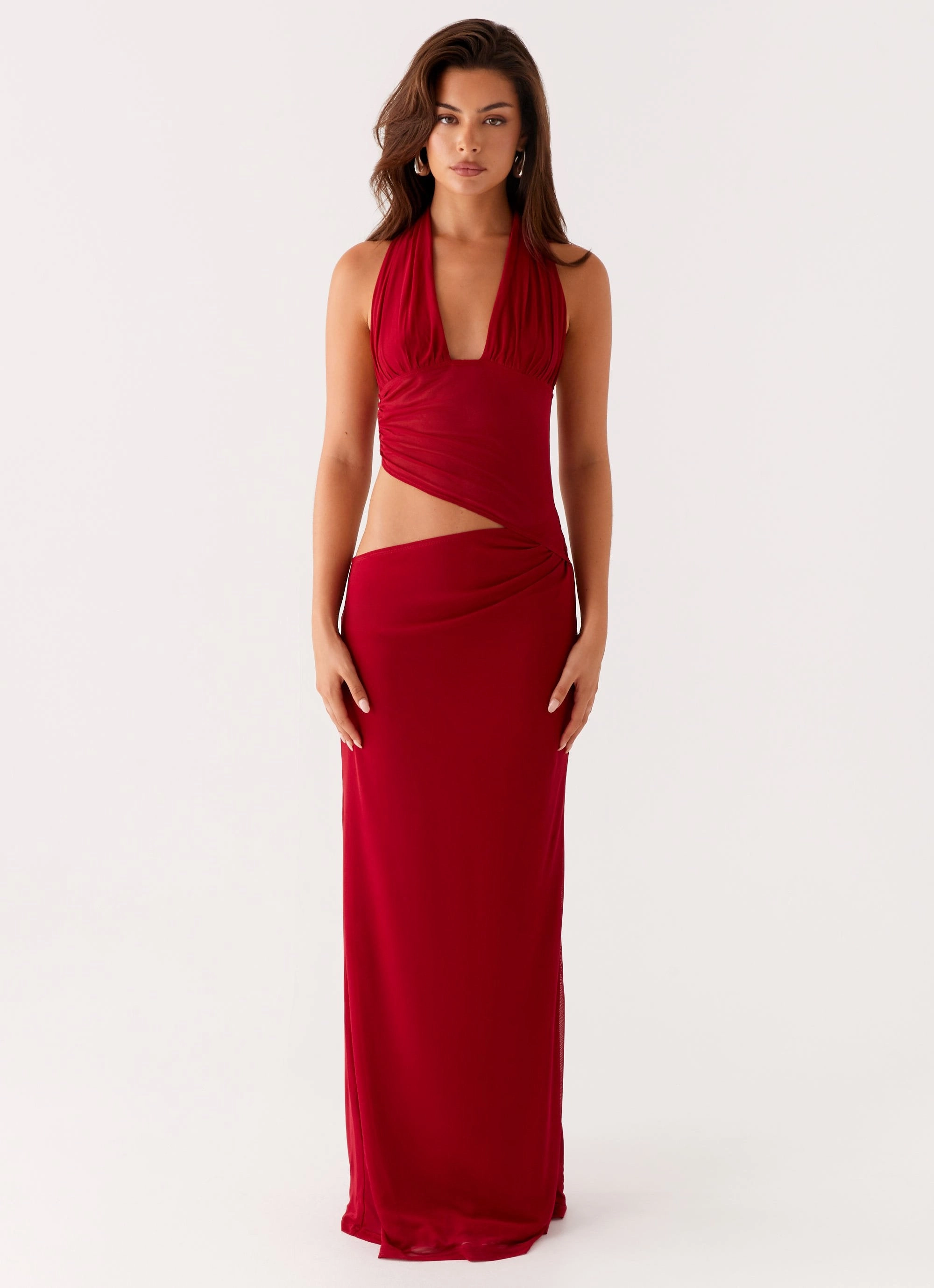 All Layer Body Confidence Main Act Halter Maxi Dress - Raspberry
