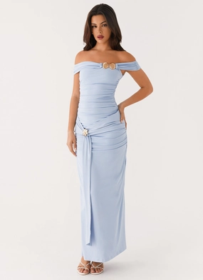 Majorly Maxi Dress - Blue Timeless Waist Fresh Tones