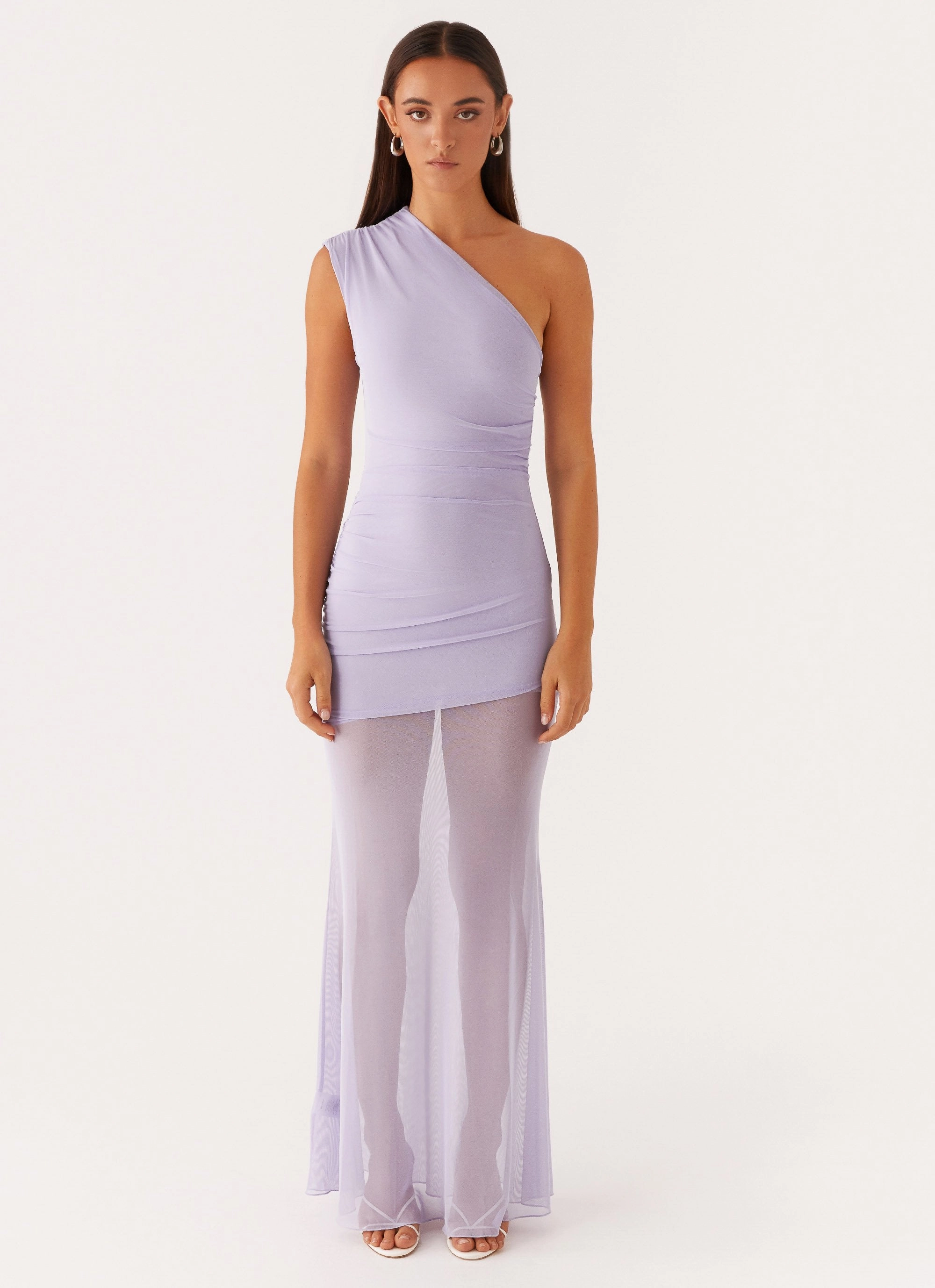 Satin Finish Marea Maxi Dress - Lilac