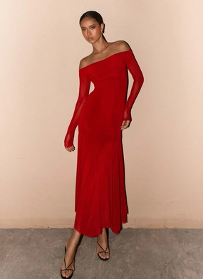 Maribel Maxi Dress - Red Refined Vibe Shore Time