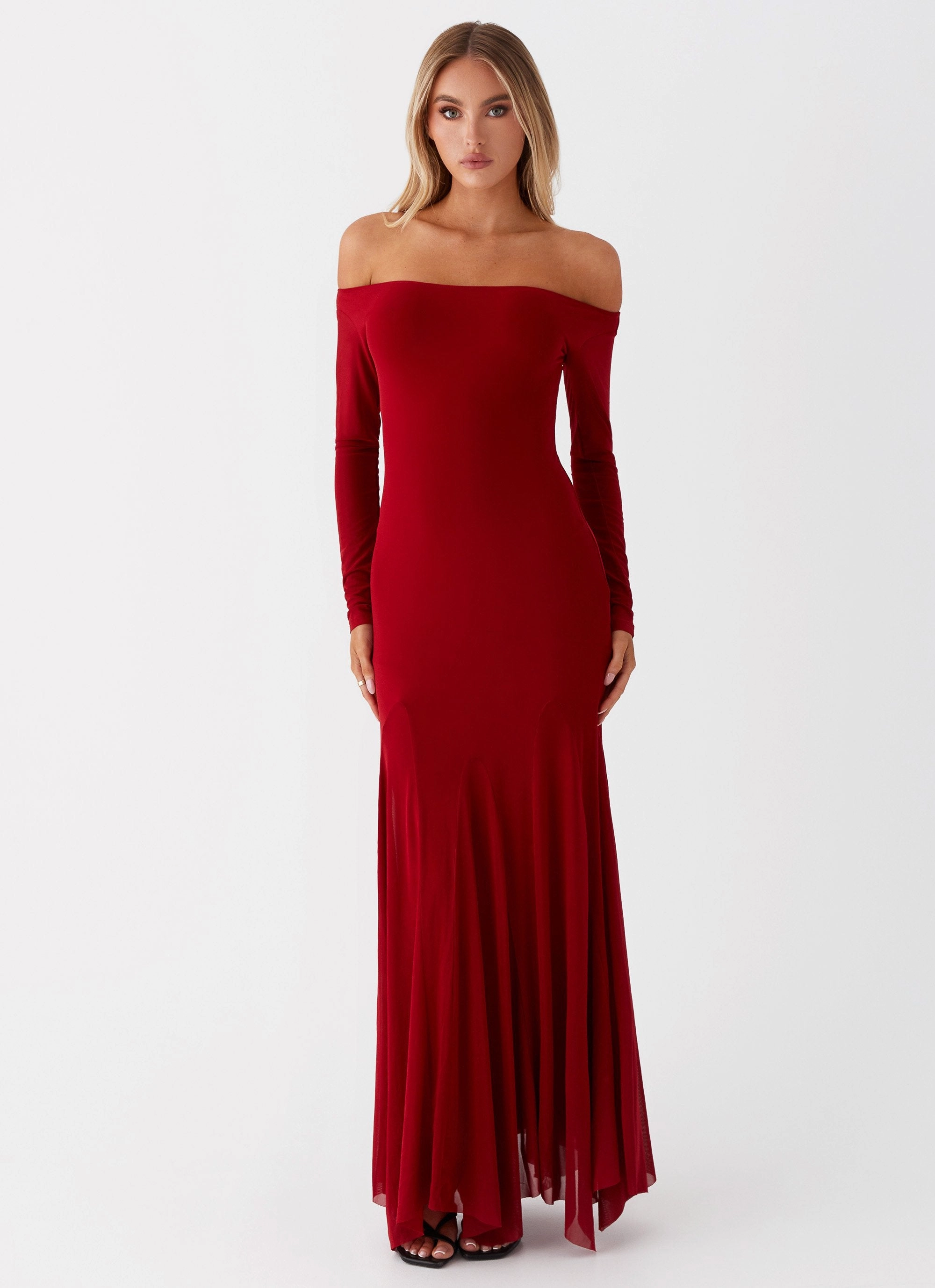 Shape Hug Maribel Maxi Dress - Red