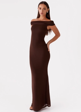 Marilyn Maxi Dress - Chocolate Peace View Sophisticated Vibe