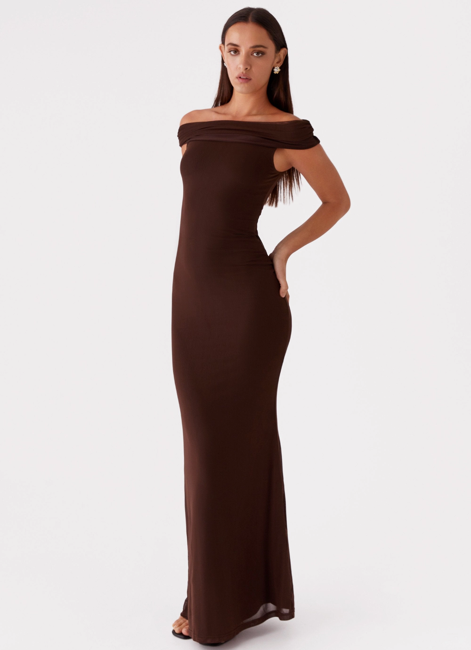 Marilyn Maxi Dress - Chocolate Peace View Sophisticated Vibe