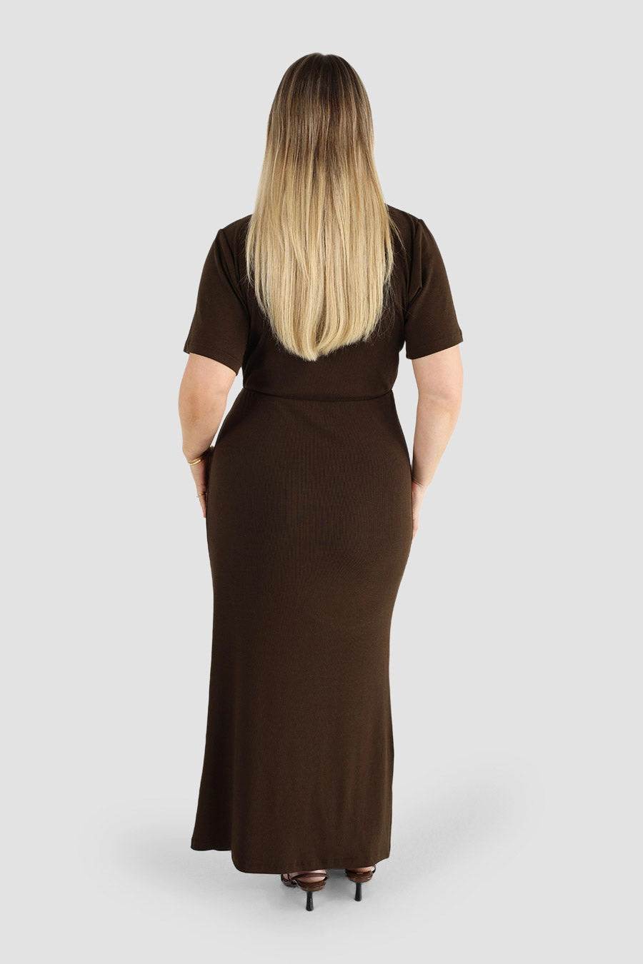 MARNIE RIB DRESS ESPRESSO Simple Touch Comfy Shape