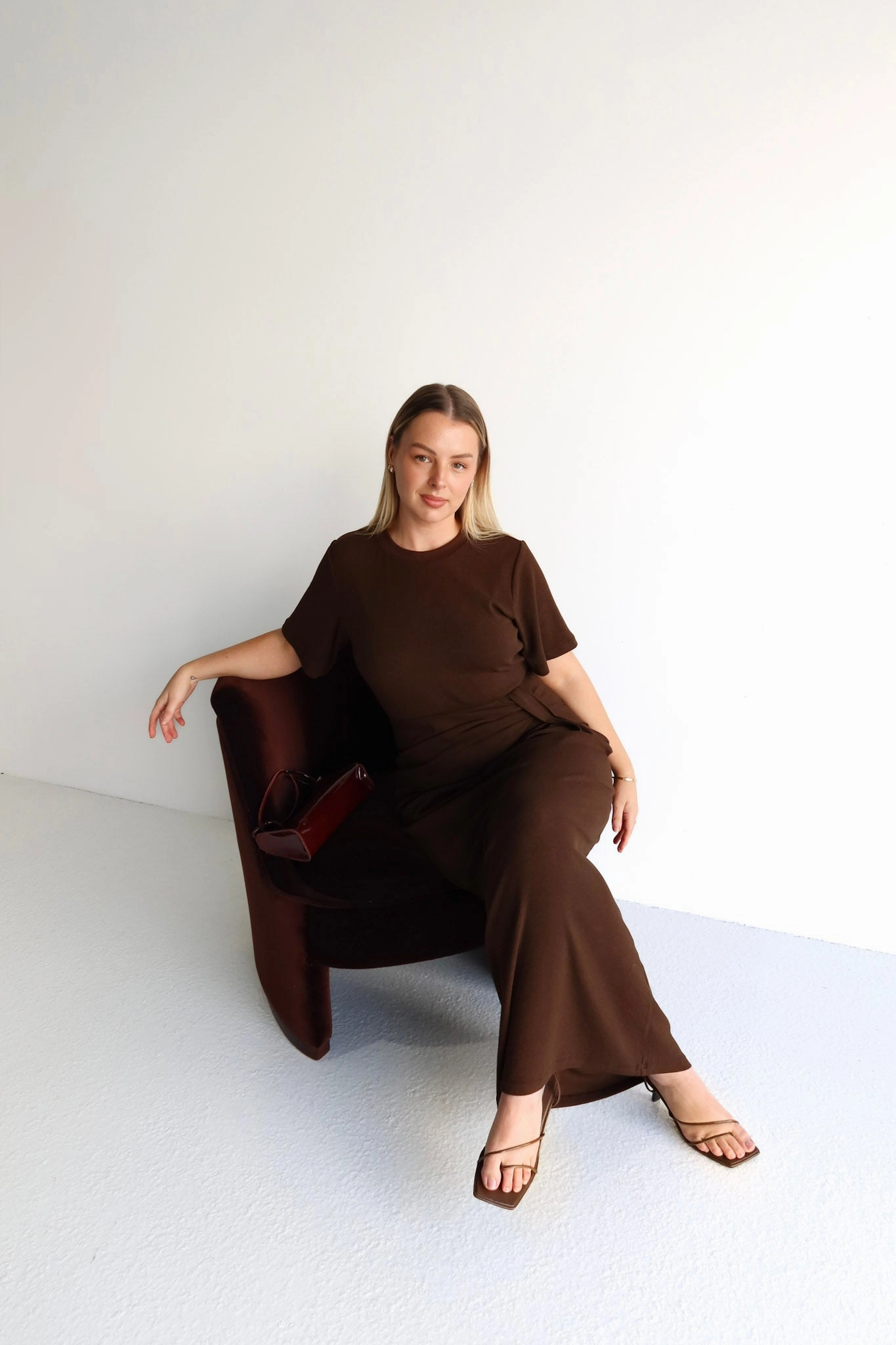 MARNIE RIB DRESS ESPRESSO Cool Look Flattering Waist Design Fit