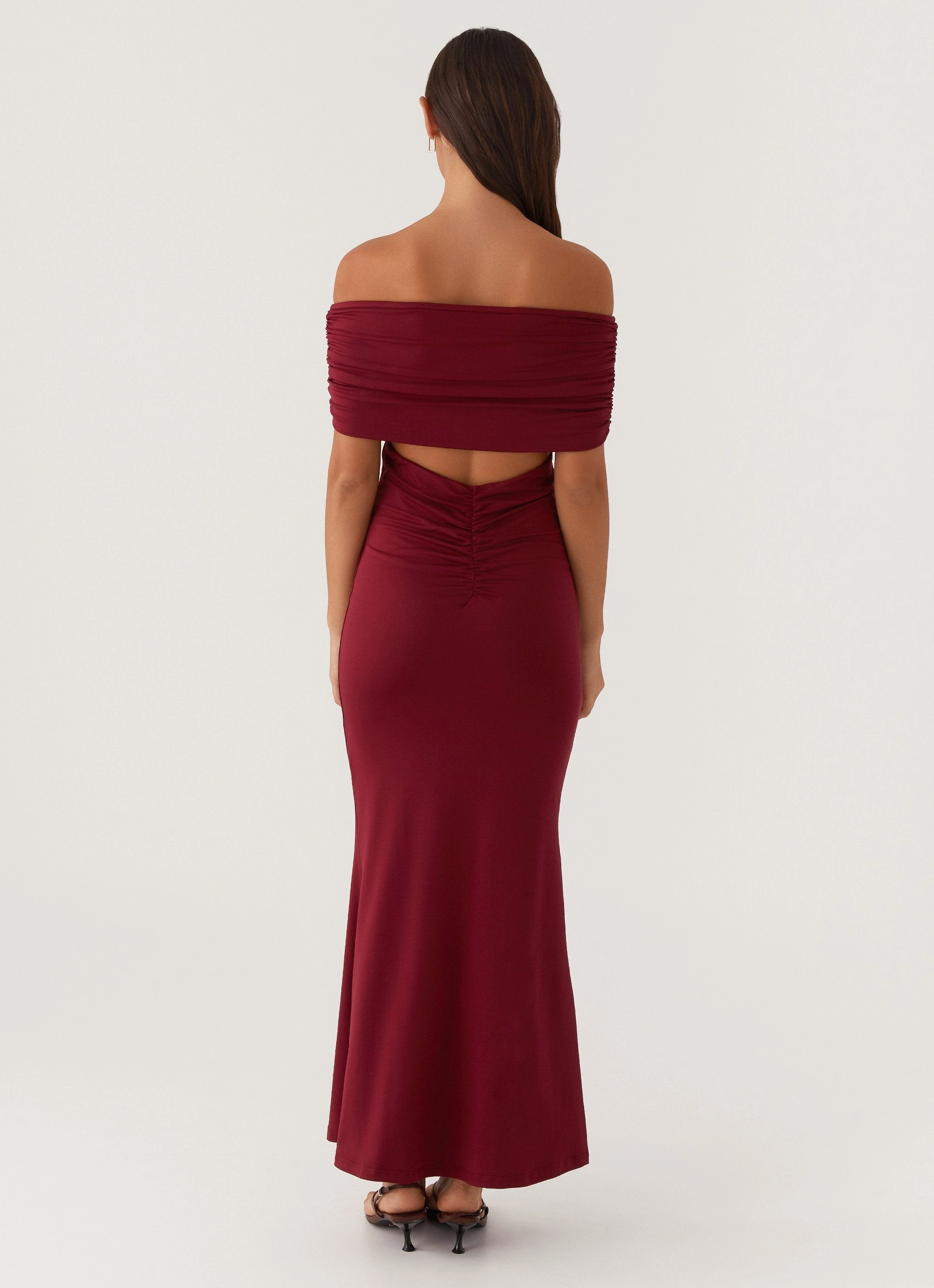 Figure-Skimming Maude Maxi Dress - Maroon