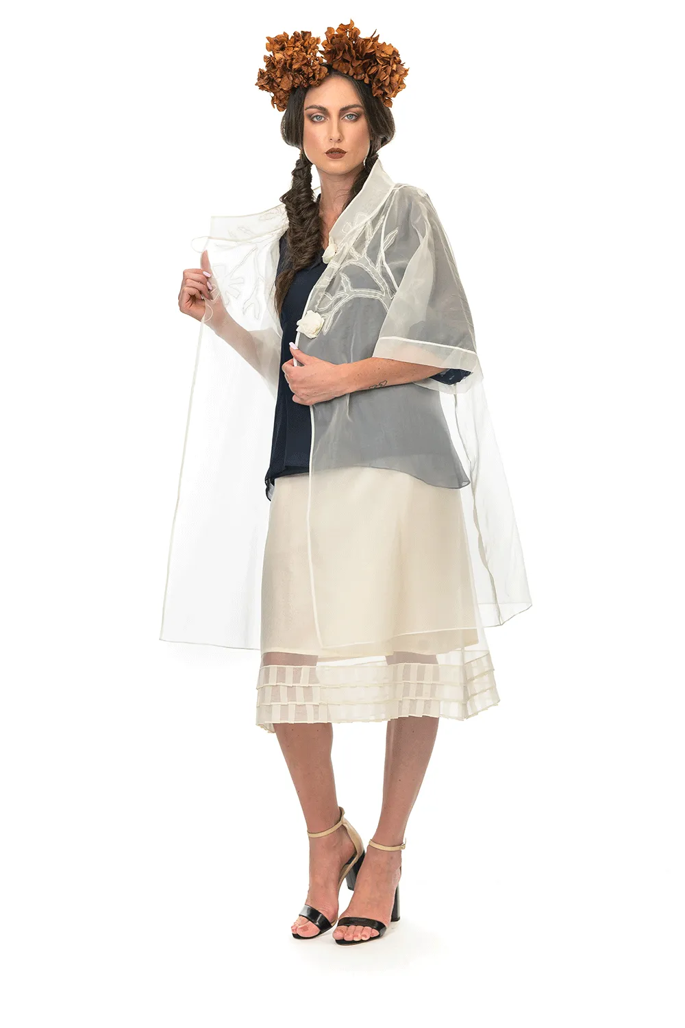 Weather Proof Layered Wind Barrier Megan Salmon - M5520 Organza 99 Coat