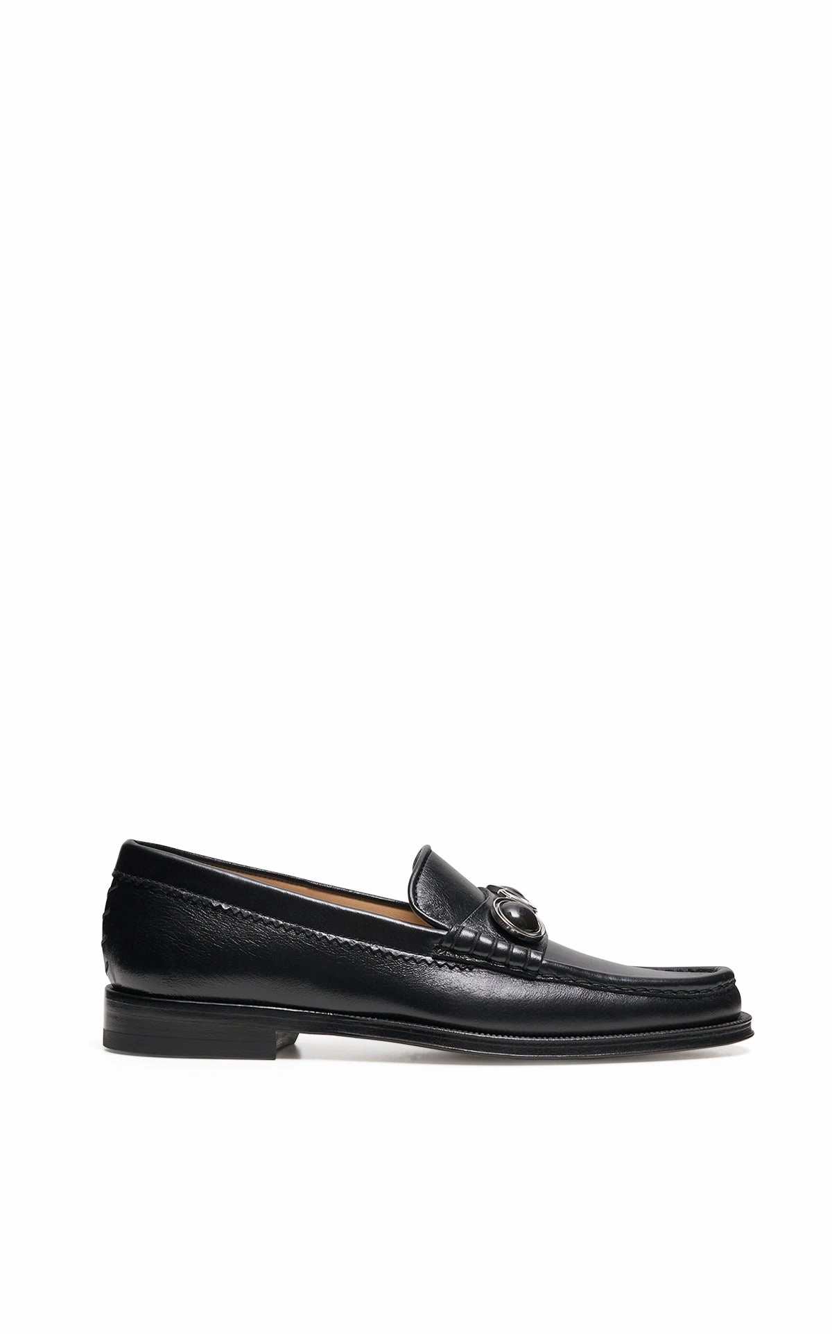 Melchora Stone Loafer in Black Leather City Dash