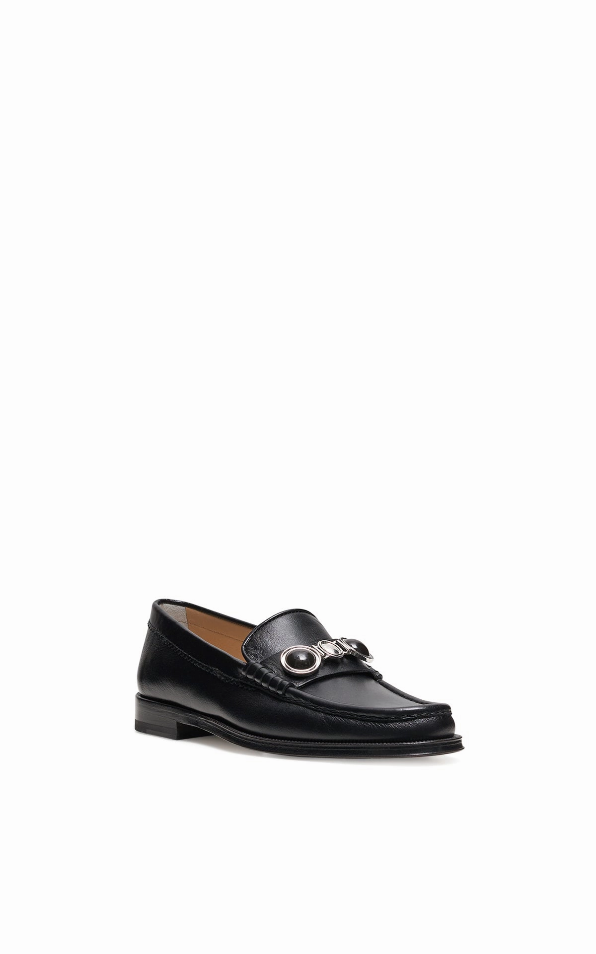 Melchora Stone Loafer in Black Leather Versatile Comfort
