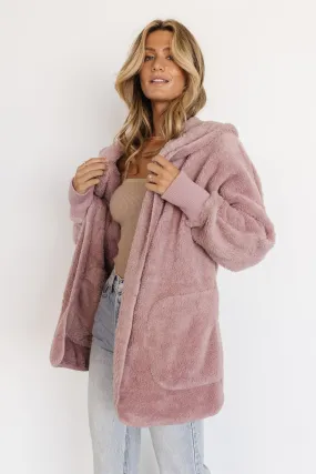 Full Length Zipper Closure Melrose Teddy Jacket | Dusty Lilac