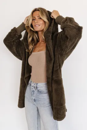 Melrose Teddy Jacket | Olive Stretch Comfort