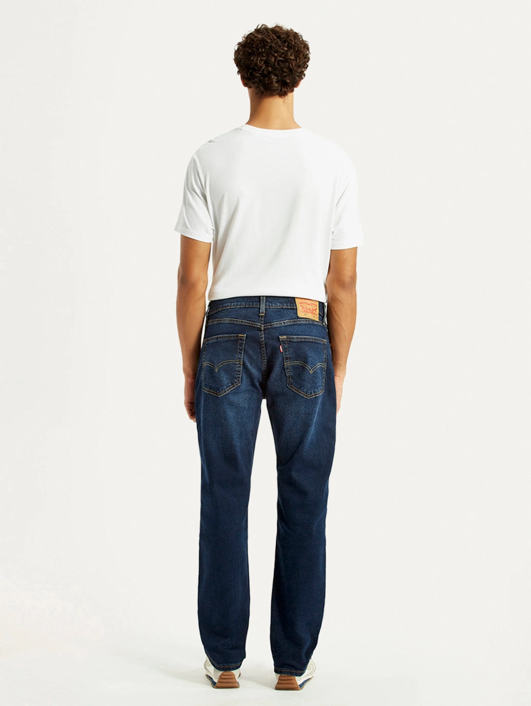 Men's 505 Dark Indigo Straight Fit Mid Rise Jeans Seasonal piece clean look