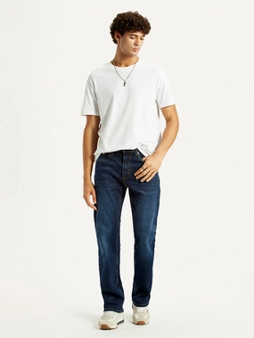 Men's 505 Dark Indigo Straight Fit Mid Rise Jeans Utility Look Chic Design