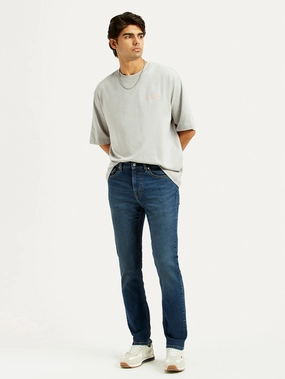 Men's 505 Dark Indigo Straight Fit Mid Rise Jeans Relaxed Waistband