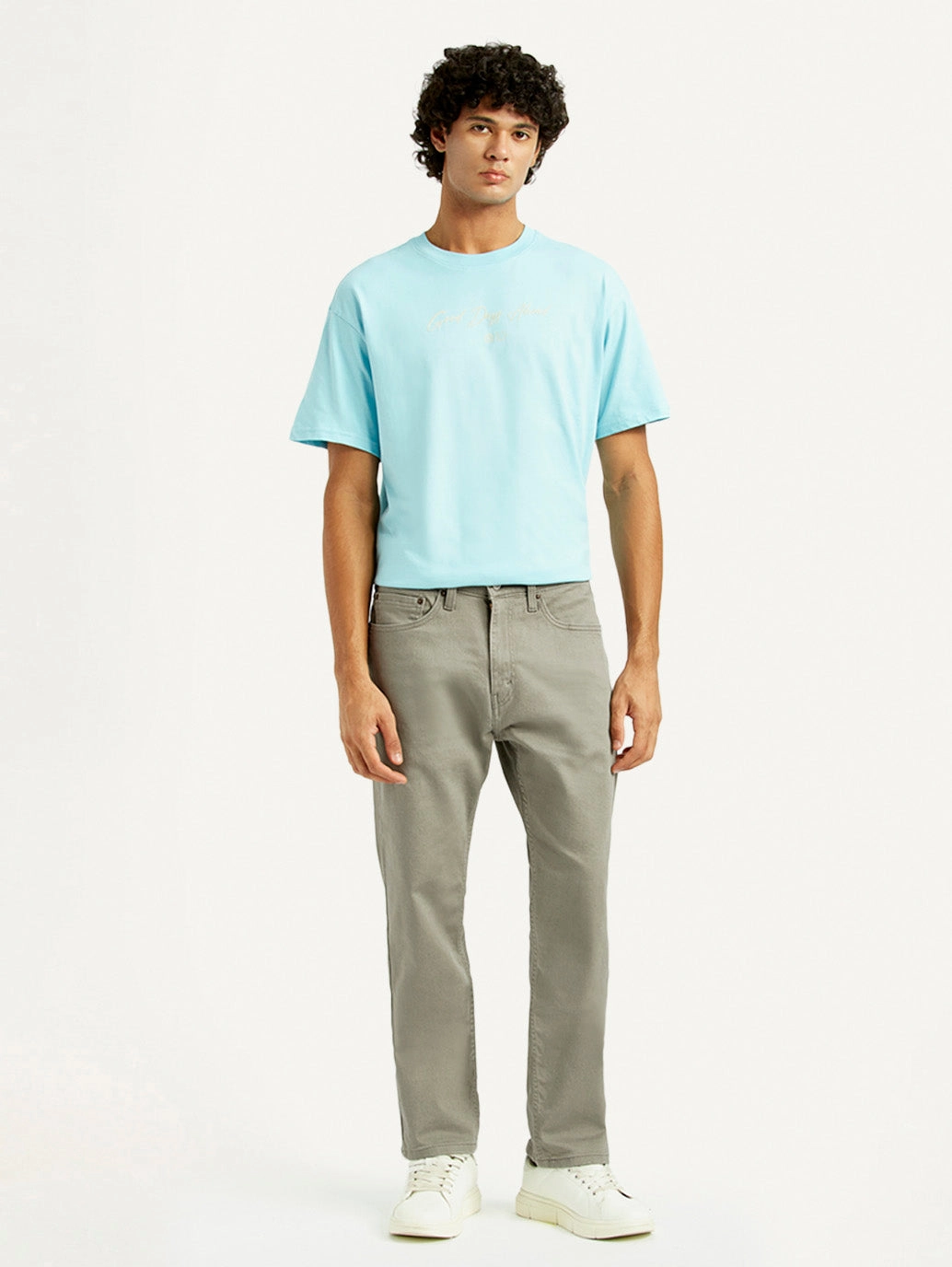 Men's 505 Grey Overdyed Straight Fit Mid Rise Jeans Weekend Uniform