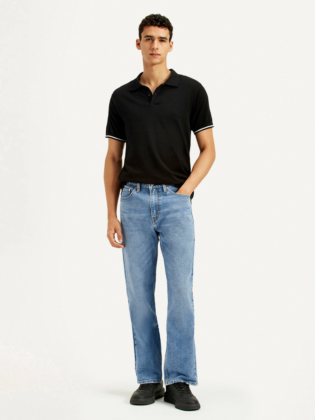 Men's 505 Med Indigo Straight Fit Mid Rise Jeans Timeless Appeal