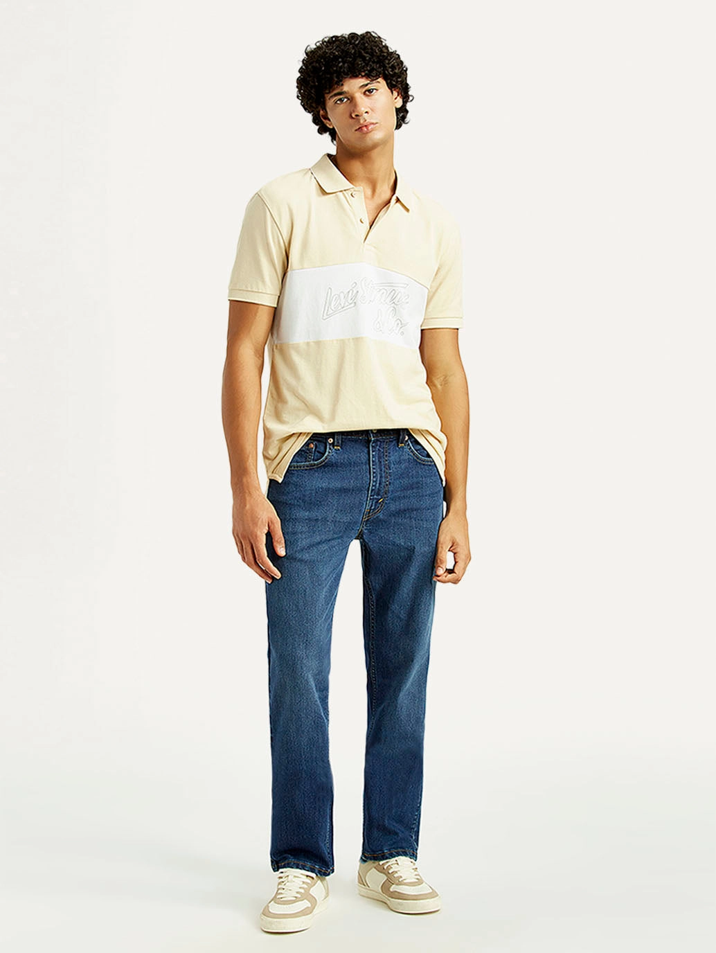 Men's 505 Med Indigo Straight Fit Mid Rise Jeans Regular Style Softened Seams