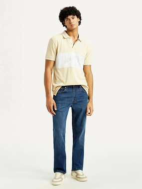 Men's 505 Med Indigo Straight Fit Mid Rise Jeans Regular Style Softened Seams