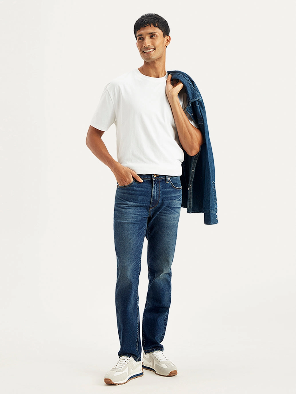 Men's 511 Blue Slim Fit Mid Rise Jeans Everyday Shopping Day Daily Basic