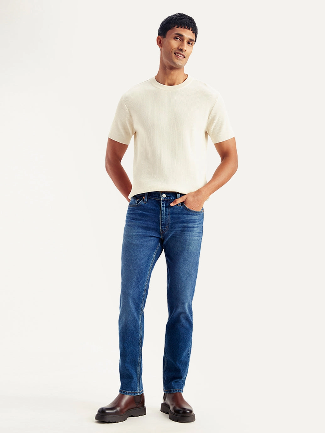 Men's 511 Blue Slim Fit Mid Rise Jeans Slim Family Style Daily Wear