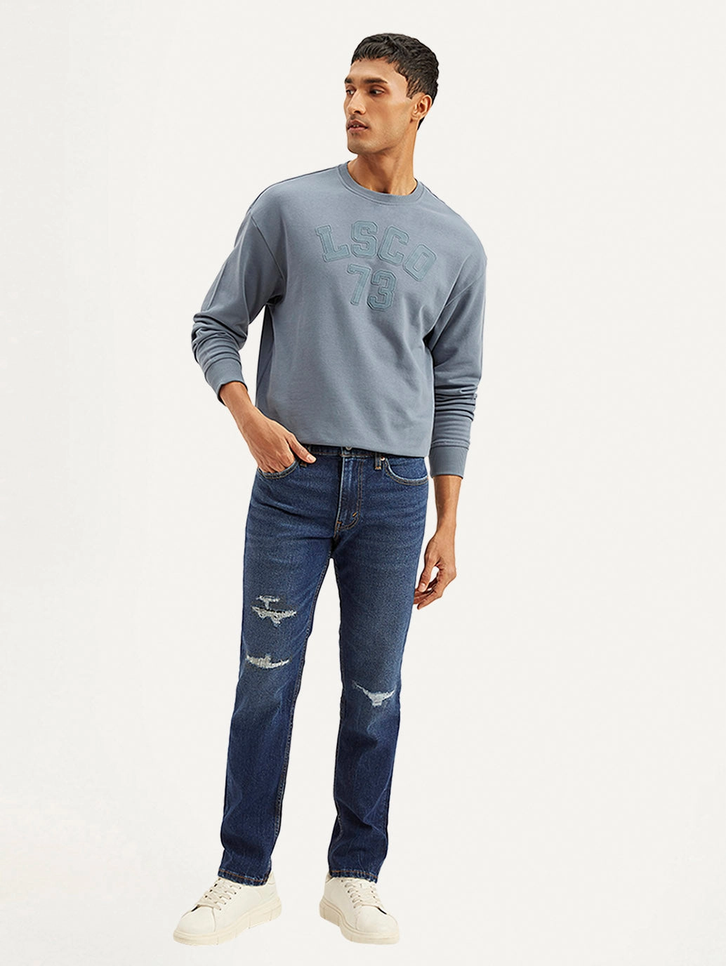 Men's 511 Blue Slim Fit Mid Rise Jeans Light Stretch