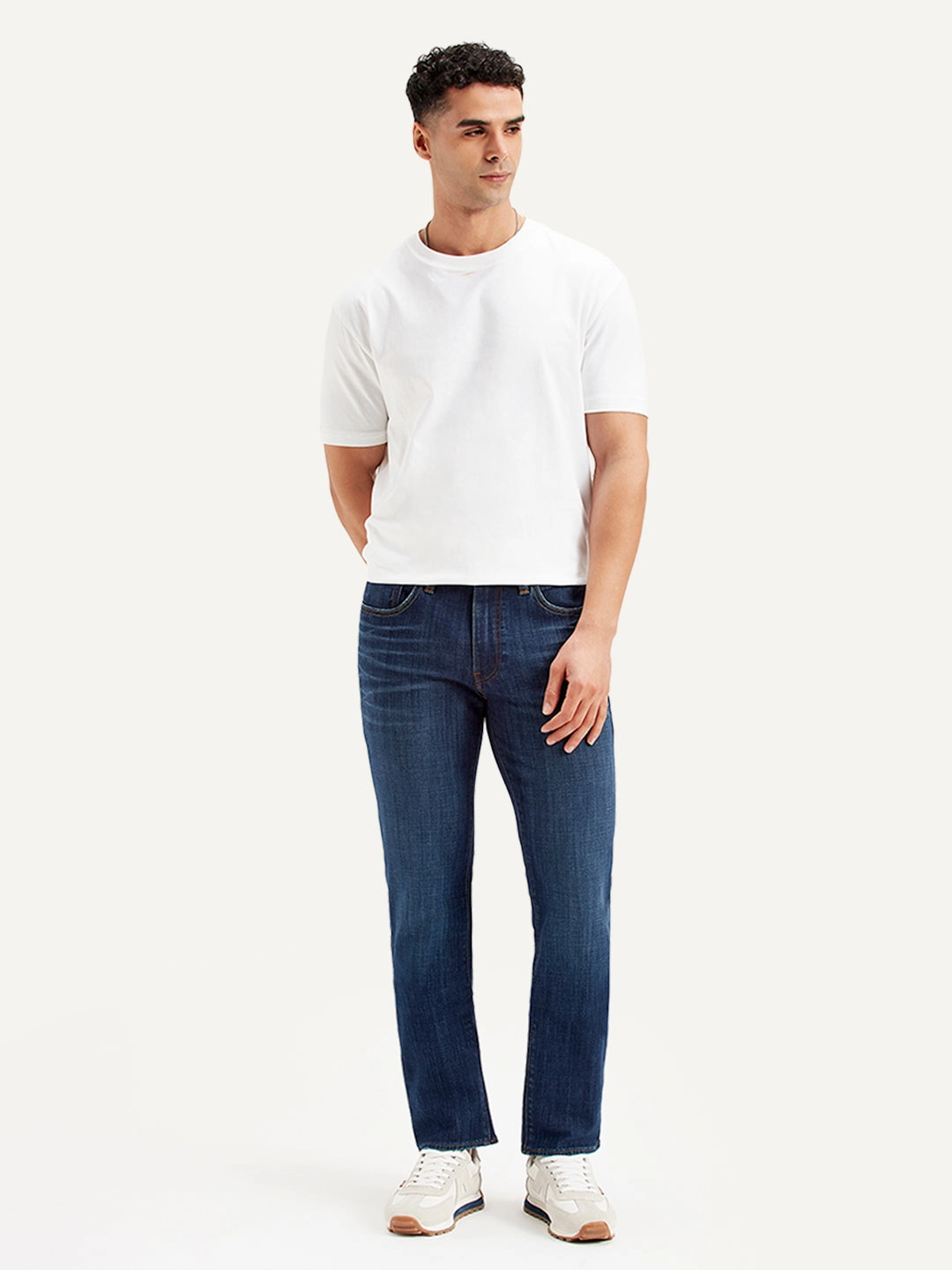 Men's 511 Blue Slim Fit Mid Rise Jeans Edgy Design Base Attire