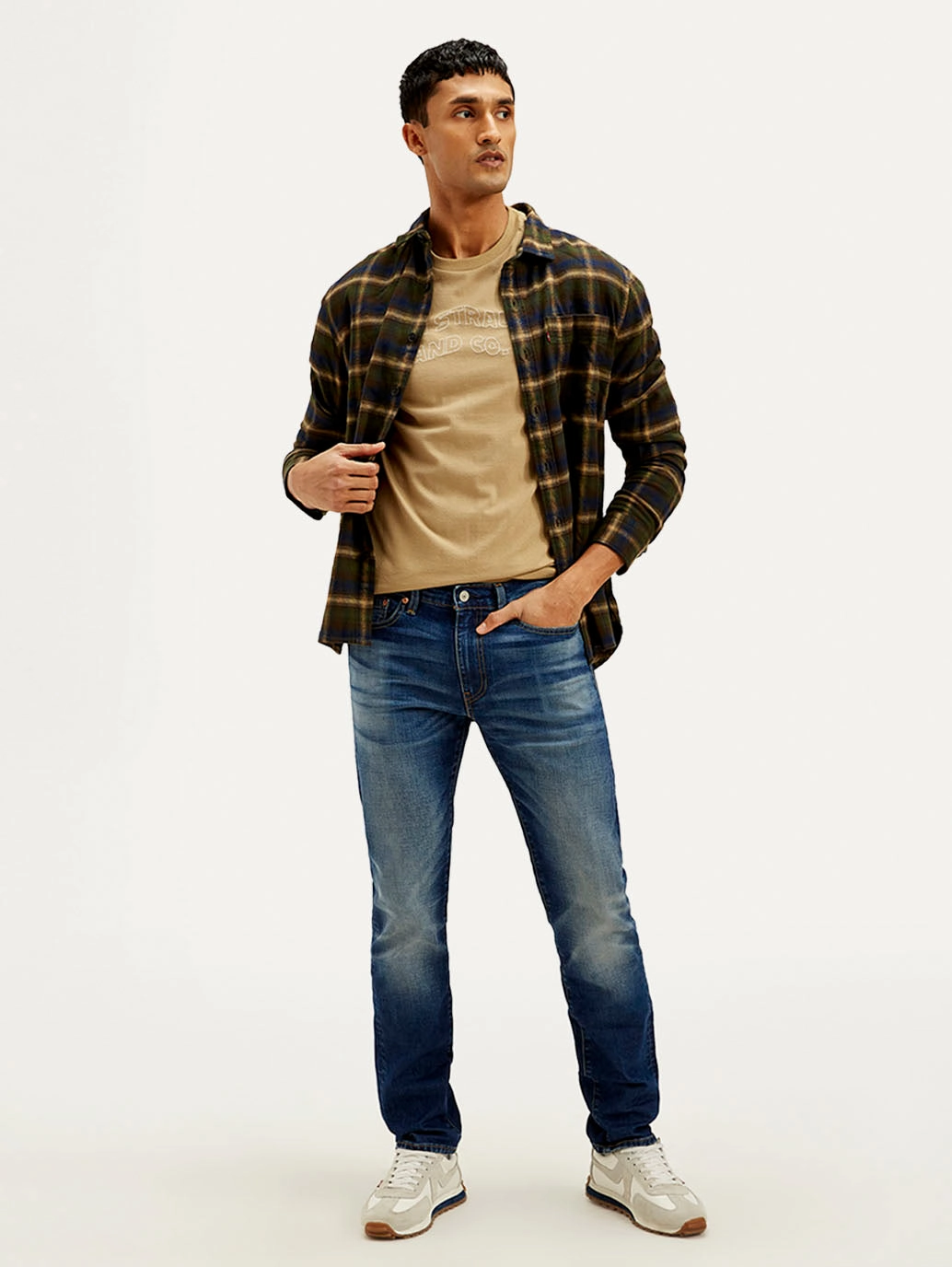 Weekend Style Casual Parent Style City Walk Weekend Warrior Men's 511 Dark Blue Slim Fit Mid Rise Jeans