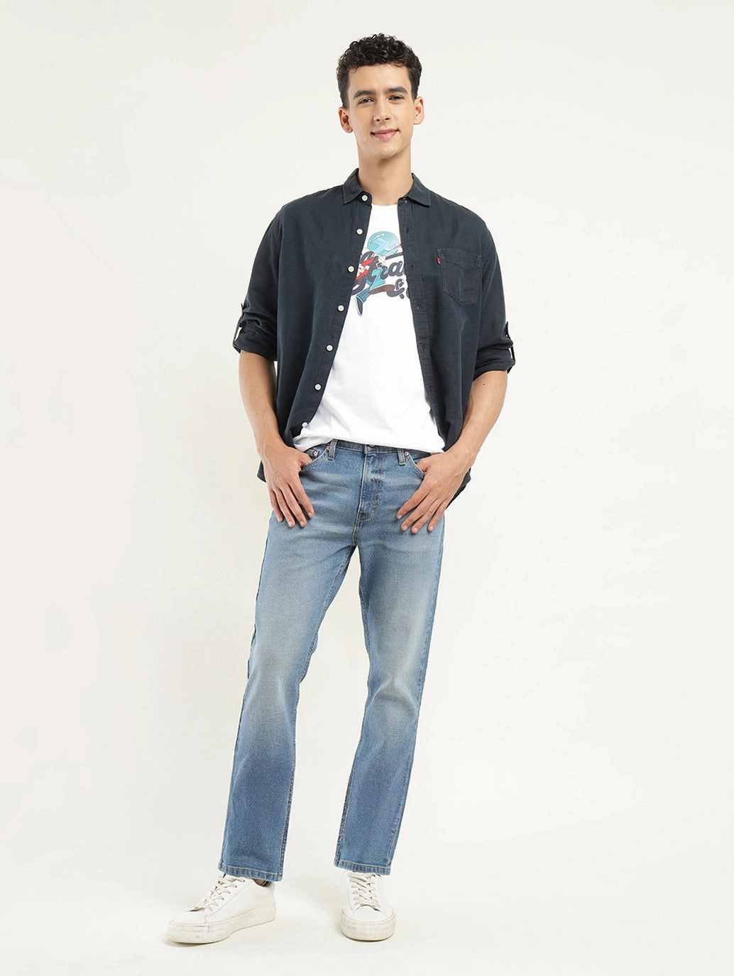 Day Off Fit Youth Outfit Men's 511 Indigo Slim Fit Mid Rise Jeans