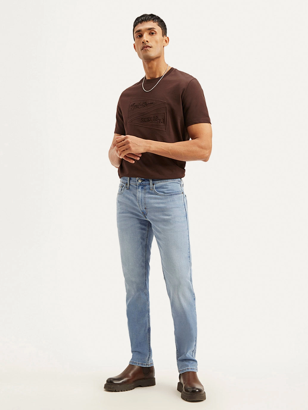 Men's 511 Light Blue Slim Fit Mid Rise Jeans Eco Friendly Fashion Lover Morning Stroll