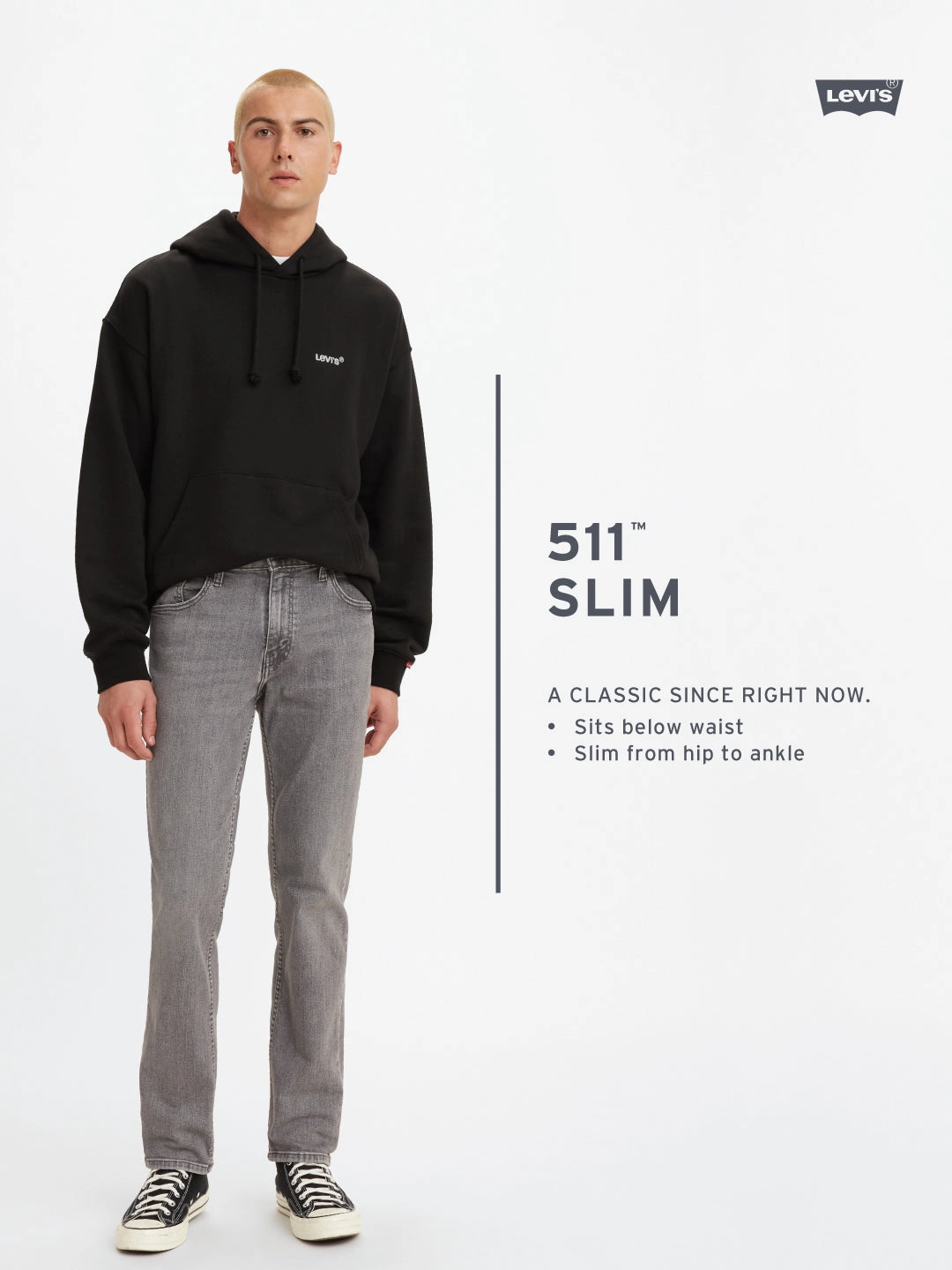 Men's 511 Light Blue Slim Fit Mid Rise Jeans Universal Fit Sizing Style Simplicity