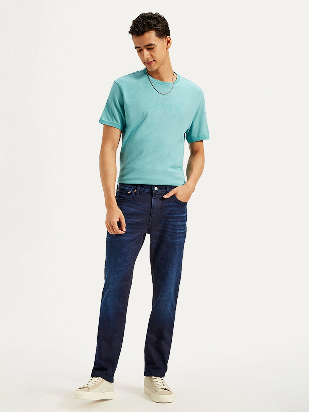 Men's 511 Navy Blue Slim Fit Mid Rise Jeans Base Comfort Comfortable Design