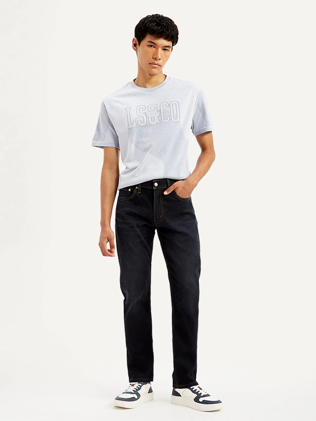 Formal Adult Fashion Functional Comfort Men's 511 Navy Blue Slim Fit Mid Rise Jeans