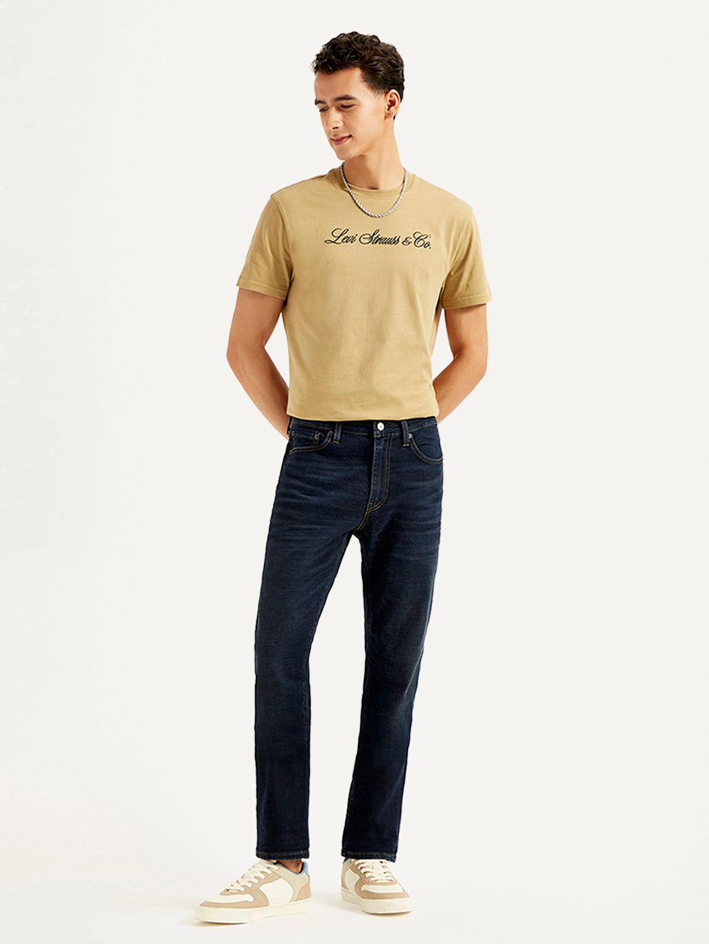 Simple Match Men's 511 Navy Blue Slim Fit Mid Rise Jeans