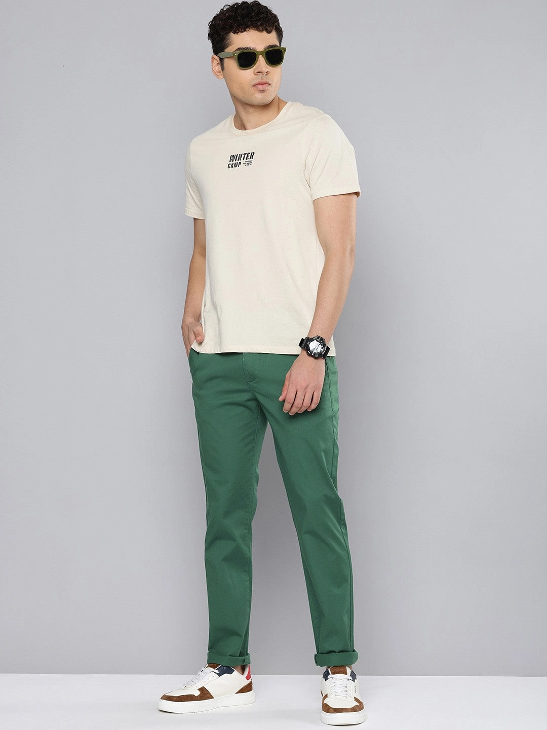 Men's 511 Slim Fit Green Chinos Flexible Cut Flat Lock Seams