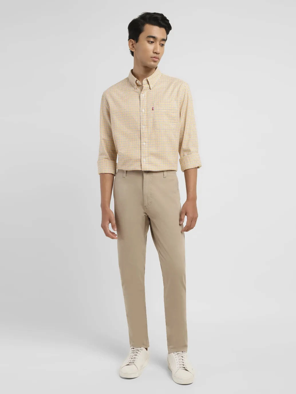 Men's 512 Beige Slim Tapered Fit Chinos Flexible Knee Panels